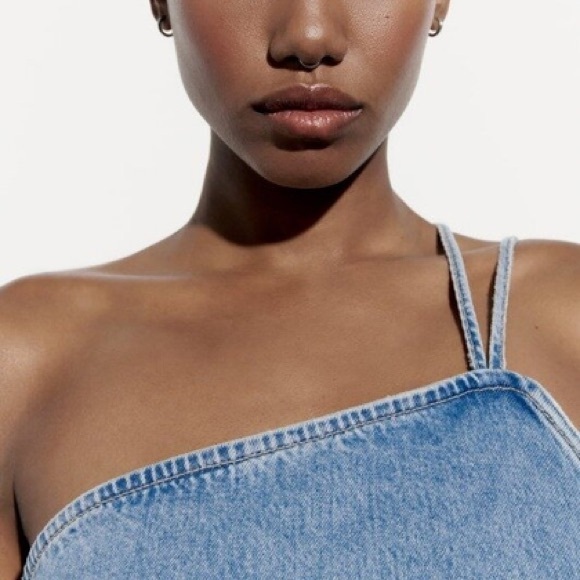 Zara denim dress maxi full length jean casual - Picture 5 of 11